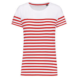 T-shirt femme Marini&egrave;re bio K3034 NAVY/WHITE STRIPES Bétheny