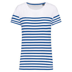 T-shirt femme Marini&egrave;re bio K3034 NAVY/WHITE STRIPES Bétheny