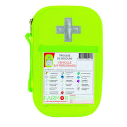 Trousse secours fluo V&Eacute;HICULE 2/4 PERSONNES Bétheny